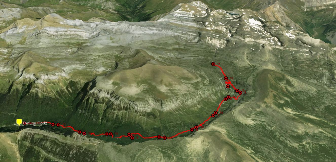 Vue 3D sur le Canyon d'Ordesa et le Mont Perdu